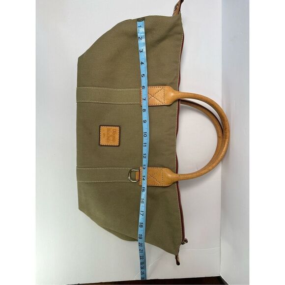 Dooney & Bourke 1975 Duffle Vintage Canvas Tote Leather Green - Picture 4 of 16